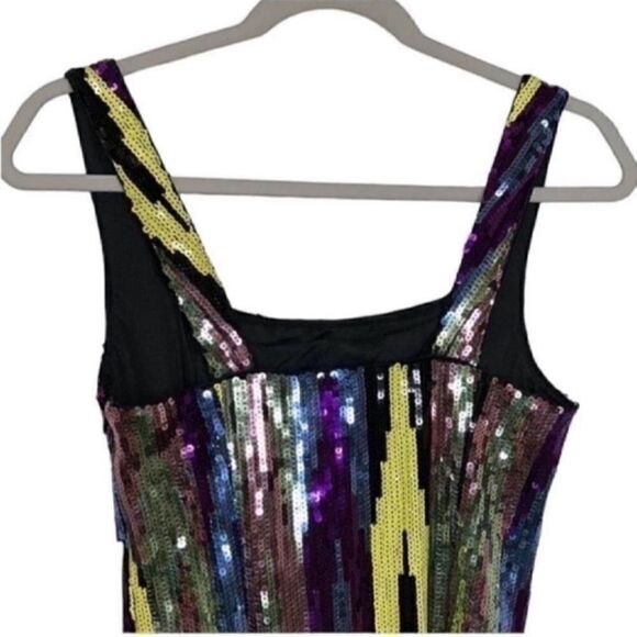 Aqua Sequin Multi-colored Body-con Dress (Size XS) - Picture 4 of 9